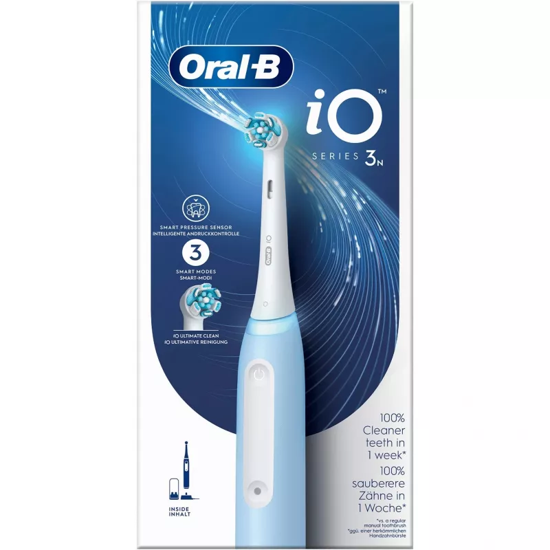Szczoteczka wibracyjna Oral-B Braun iO Series 3N dla dorosłych, jasnoniebieska, biała
