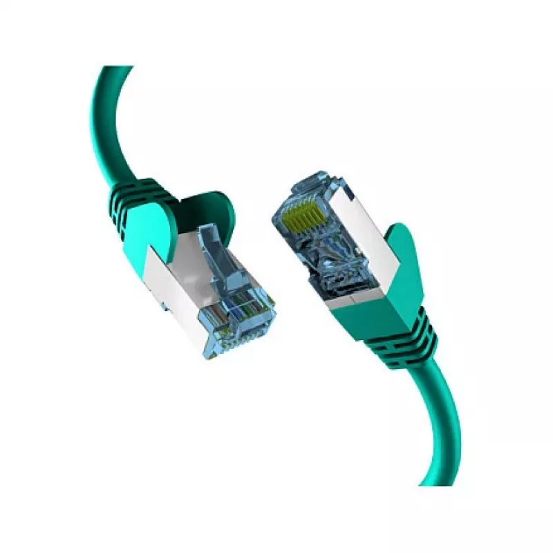 Kabel krosowy EFB-Elektronik RJ45 z przewodem surowym Cat.7, zielony, 1 m, S/FTP PIMF, kabel sieciowy LAN DSL