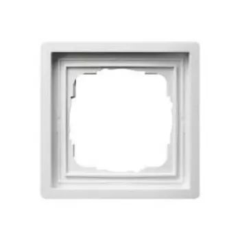 Płytka ścienna / osłona przełącznika Gira 0211112, bezśrubowa, biała, 83,3×83,3 mm, grubość 10,6 mm