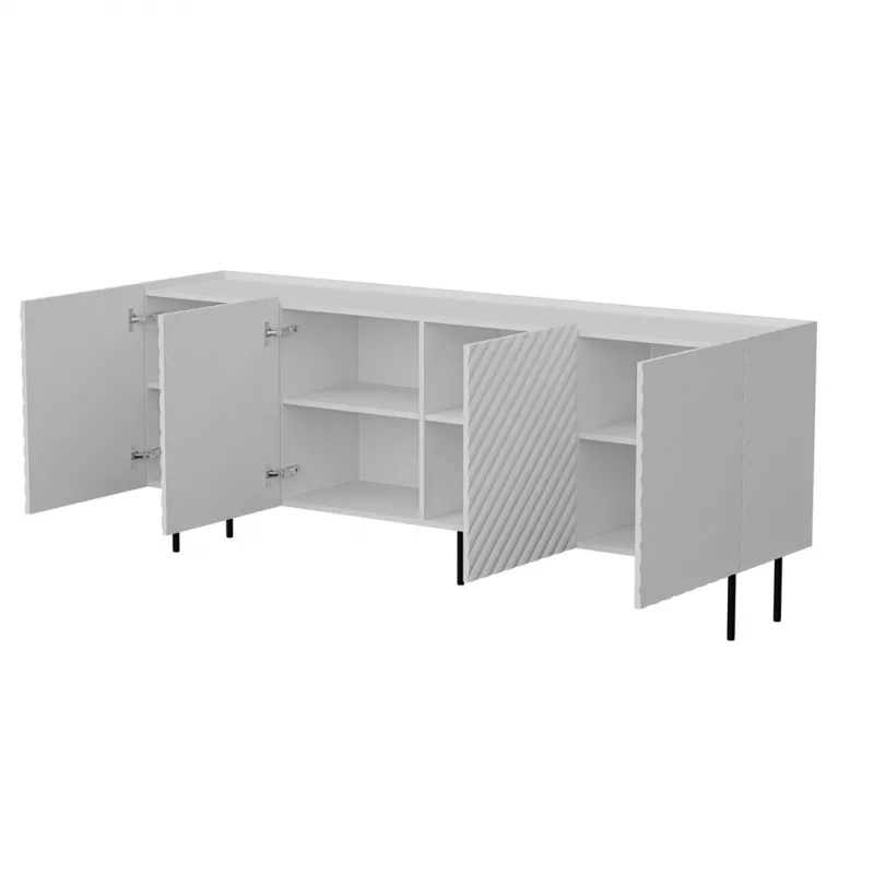 Komoda Cama LUCCA 4D, 200x40x80 cm, biała, płyta wiórowa, rama 16 mm