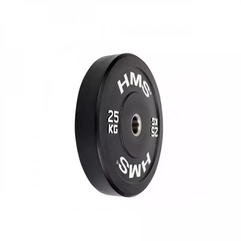 Olimpijski talerz gumowany 25 kg czarny HMS BBR25