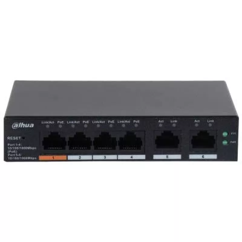 Dahua Technology DH-CS4006-4GT-60 przełącznik sieciowy Zarządzalny L2 Gigabit Ethernet (10/100/1000) Power over Ethernet (PoE) Czarny