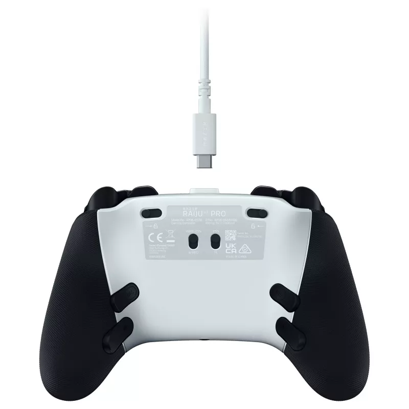 Razer Raiju V3 Pro kabelloser PS5-/PC-Controller, Pro-Tasten, symmetrisches Layout - weiß