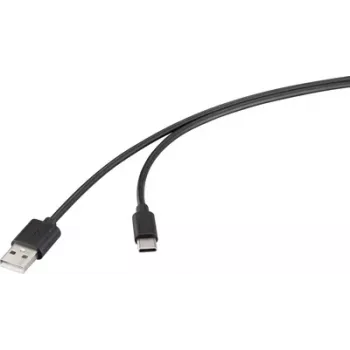 Kabel USB Renkforce USB 2.0 wtyk USB-A, wtyk USB-C® 2.00 m czarny RF-6830422 (RF-6830422)