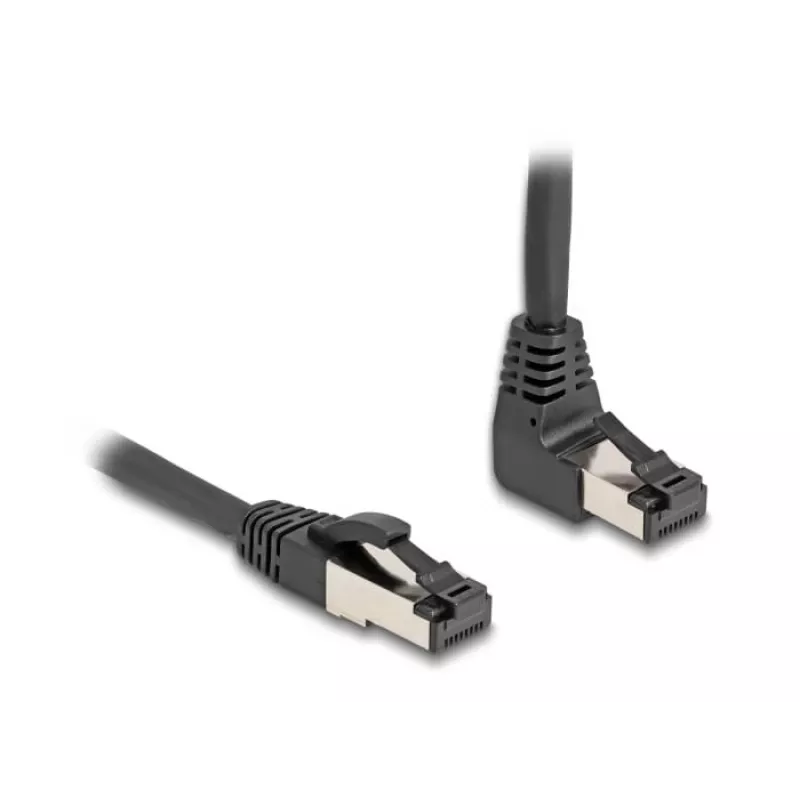 Kabel sieciowy DeLOCK RJ45 Cat.8.1 w dół pod kątem 90° / prosty, 2 m, czarny