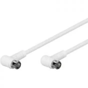 Wentronic Goobay kabel połączeniowy SAT kątowy, F-Quick, 100% ekranowany, biały, 1,5 m - Wtyk F (Quick) 90° Wtyk F (Quick) 90° (67341)
