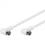 Wentronic Goobay kabel połączeniowy SAT kątowy, F-Quick, 100% ekranowany, biały, 1,5 m - Wtyk F (Quick) 90° Wtyk F (Quick) 90° (67341)