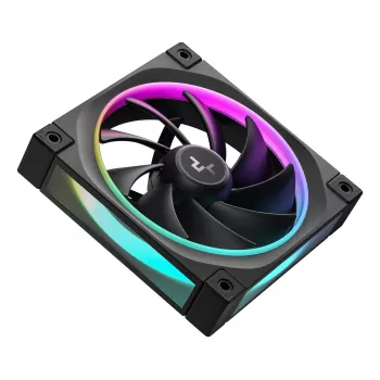 Wentylator obudowy DeepCool FL12 120 mm, PWM, 500–2150 RPM, 55 CFM, 2.82 mmH2O, FDB, multi-LED, czarny