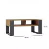 Stolik kawowy top e shop Modern 90×58×50 cm, antracytowa rama, matowe półki Artisan dąb