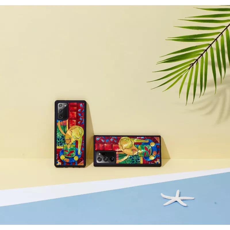 Etui telefoniczne iKins do Samsung Galaxy Note 20 Ultra — wzór kot, czerwona ryba