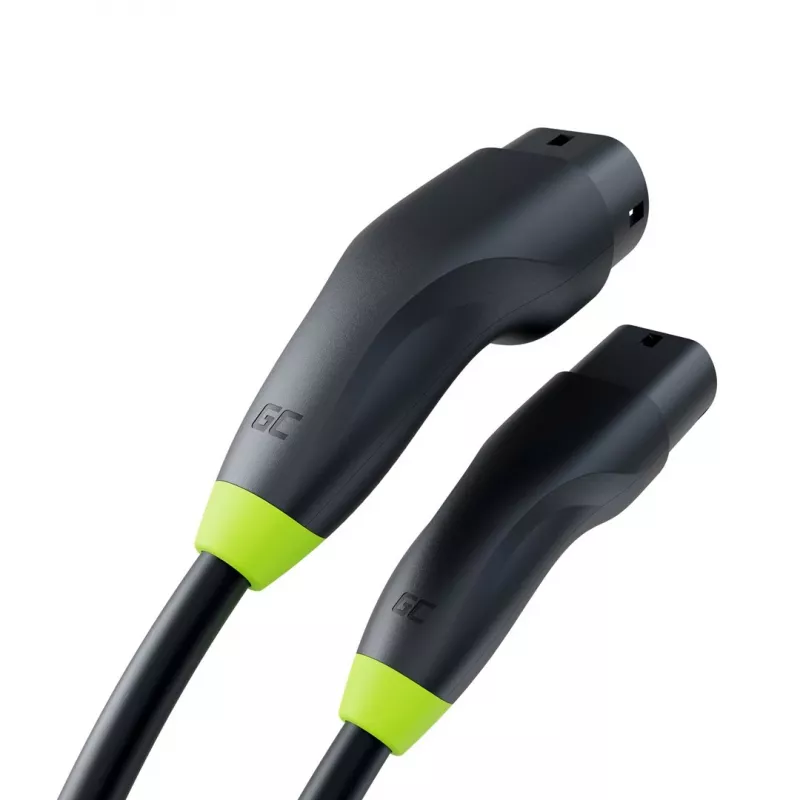 Kabel do ładowania zielony Cell EVKABGC03 — Typ 2, 5 m, 11 kW, do pojazdów elektrycznych