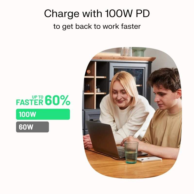 Kabel USB-C-USB-C PowerStream 100W pleciony 1,2m biały