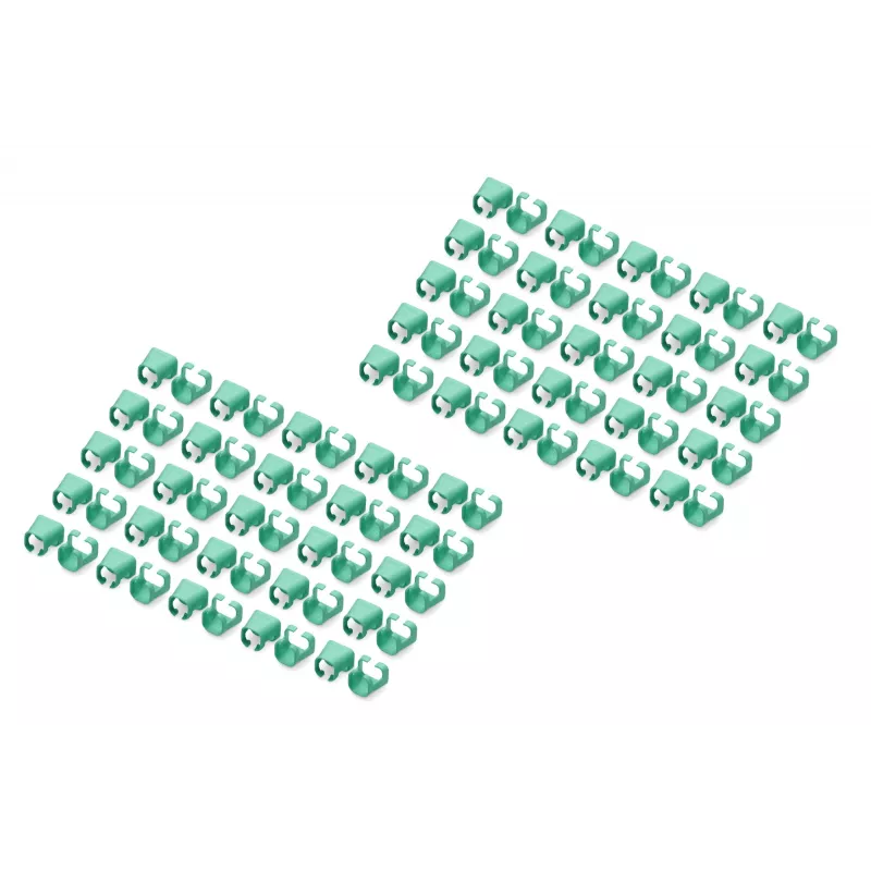 DIGITUS - Kabelclips mit Farbcodierung - für Patch-Kabel - grün (Packung mit 100) (A-CC-G)