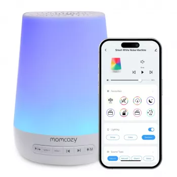 Momcozy WN02 LED Nocna Lampka z Białym Szumem, Wi-Fi, Alexa, USB-C