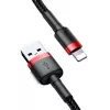Kabel USB-A do Lightning Baseus Cafule 2.4A QC 3.0, 1 m — czarno-czerwony
