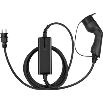 kabelmeister Typ 2 Ladegerät mit geradem Schutzkontakt-Stecker, für Elektro- u. Hybridfahrzeuge, 3,6kW, schwarz, 5m (EVPC-01)