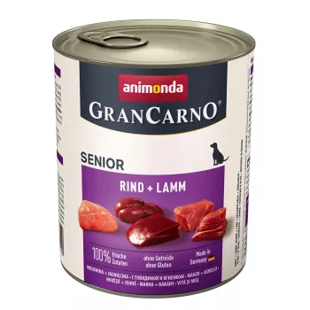Mokra karma dla psa animonda GranCarno Senior Wołowina i Jagnięcina puszka 800 g, białko 10,5%, tłuszcz 8,5%