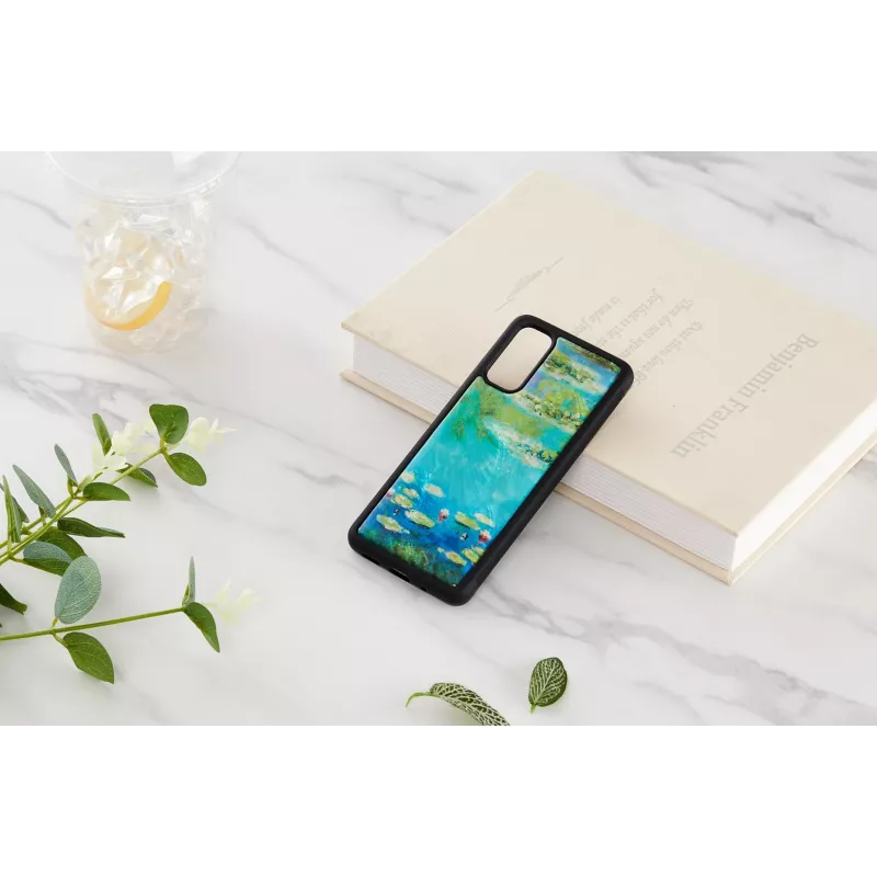 Etui ochronne iKins na telefon Samsung Galaxy S20 — Czarny Wzór Lilii Wodnych