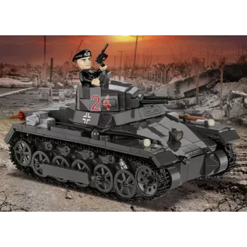 Zestaw konstrukcyjny Cobi Panzer I Ausf. B – 654 elementy, szczegółowy model czołgu