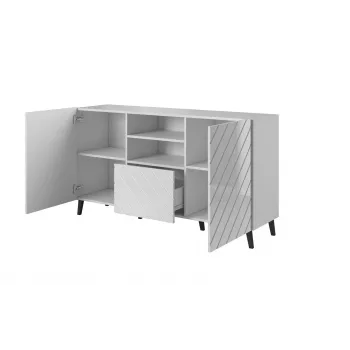 ABETO komoda 150x42x82 biały połysk