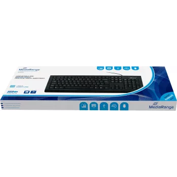 MEDIARANGE MROS101-FR - Standard - Wiczerwony - USB - mechanical switch - AZERTY - Czarny