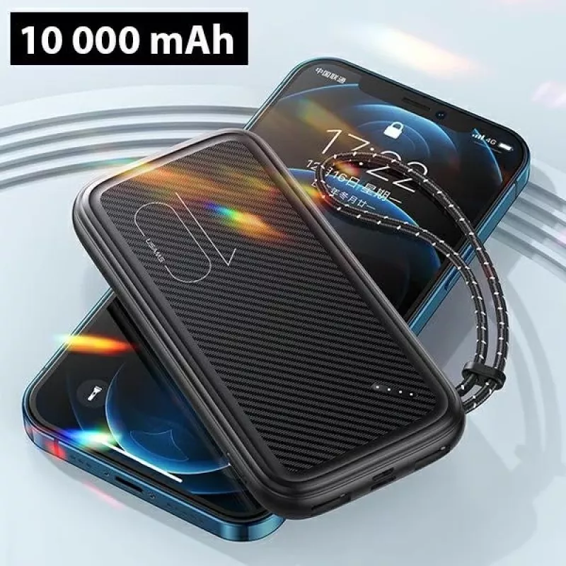 Przenośny powerbank USAMS PB56 10000mAh 2xUSB / USB-C / MicroUSB szybkie ładowanie