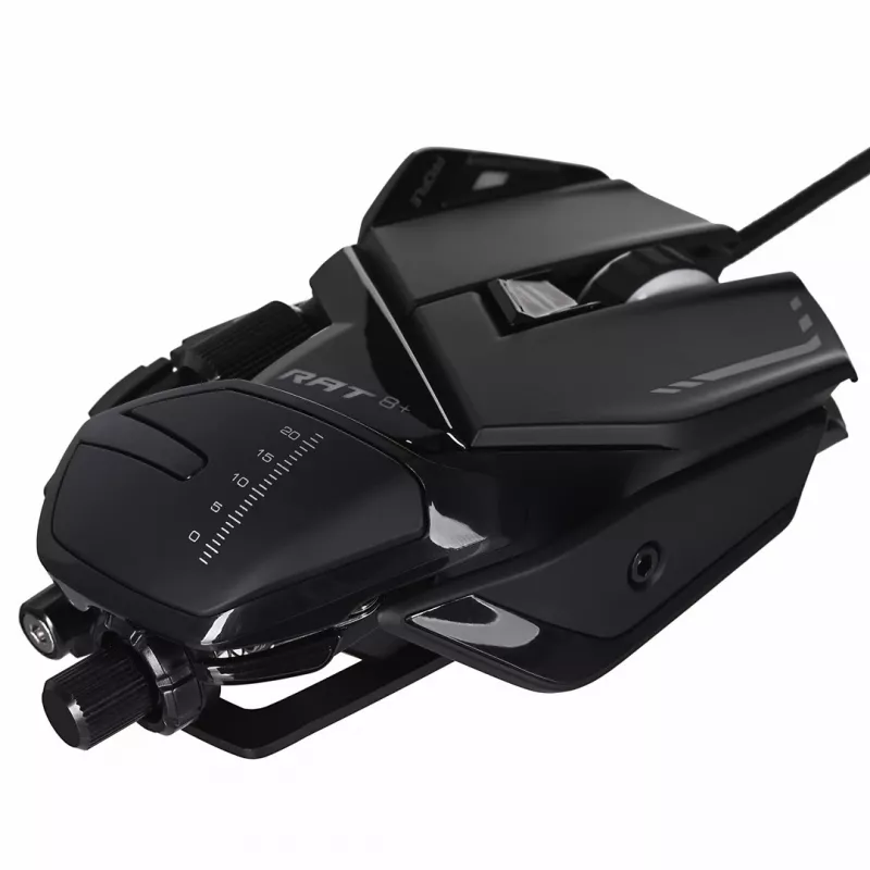Mysz gamingowa Mad Catz R.A.T. 8+ — praworęczna, optyczna, 16000 DPI, 11 przycisków, USB Typ-A, 145 g