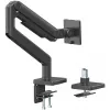 Uchwyt do monitora DIGITUS Single, zacisk, do 49 cali (124,5 cm), 20 kg, VESA 75x75–100x100, pochylenie -20° do 50°, regulacja wysokości, czarny