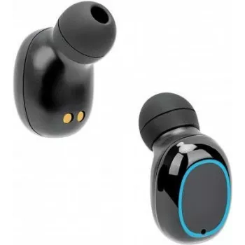 Manhattan Bluetooth In-Ear Headphones, Czarny, Microphone, Integrated Controls, Sweatproof, Noise Isolating, 5 hour usage time, Max Range 10m, Charging Case with Powerbank (1200mAh), Bluetooth v5.0, USB-A charging kabel included, 3 Year Warranty