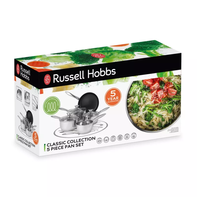 Zestaw garnków Russell Hobbs BW06572EU72 — 5-elementowy zestaw ze stali nierdzewnej