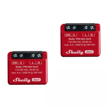 Inteligentny włącznik Shelly 1PM Mini Gen3 1P bezprzewodowy 110-240V