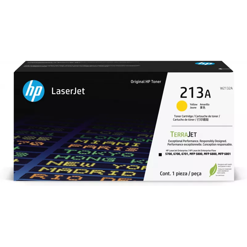 HP 213A żółta oryginalna kaseta z tonerem LaserJet, 3000 stron, żółta, 1 szt.