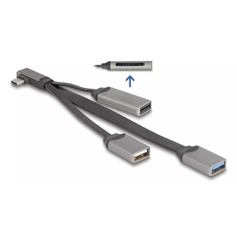 DeLOCK 64303 USB 3.2 Gen 1 Type-C Hub 5000 Mbit/s Szary