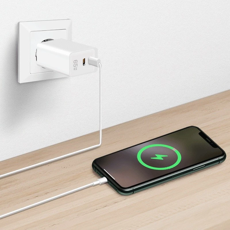 Adapter podwójny USB 65W, 2xUSB-C, biały