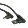 Kabel USB 2.0 ROLINE, kątowy, wtyk A odwracalny - Micro B, ST/ST, czarny, 0,8 m (11.02.8720)