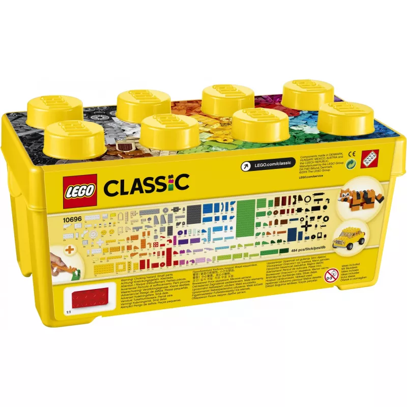 LEGO 10696 Classic Medium Creative Brick Box – Łatwe przechowywanie zabawek, kolorowe klocki, zestaw konstrukcyjny dla dzieci, chłopców i dziewczynek w wieku 4+ lat