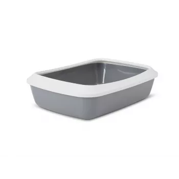 Kuweta Savic IRIZ 42 cm z rantem — plastikowa toaleta dla kota, 420×310×125 mm, szara