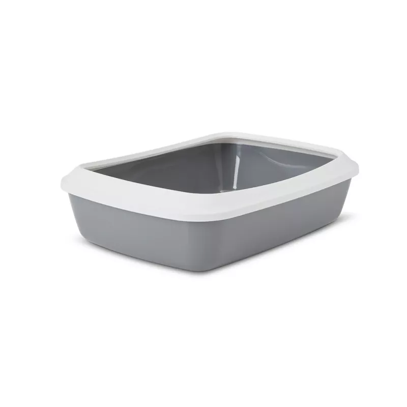 Kuweta Savic IRIZ 42 cm z rantem — plastikowa toaleta dla kota, 420×310×125 mm, szara