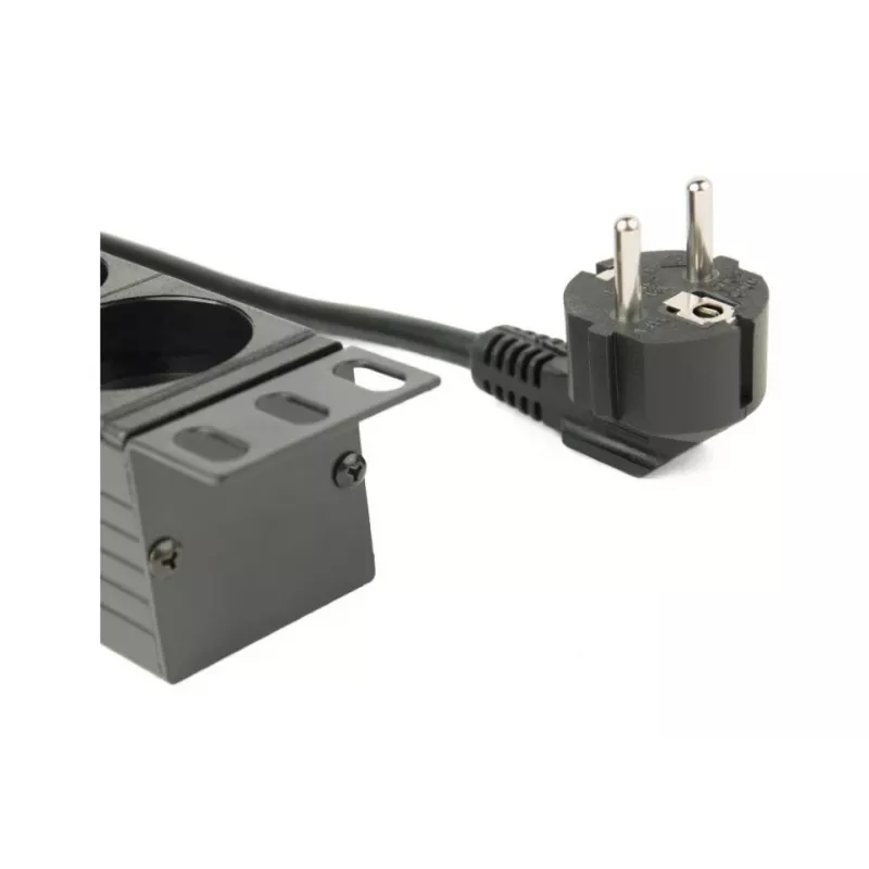 Listwa zasilająca GEMBIRD EG-PDU-014 — 8× gniazda typu F, 16 A, kabel 3 m, rack 1U, 3680 W, czarna