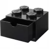 LEGO szuflada biurkowa 4, pudełko do przechowywania czarne, wypustki