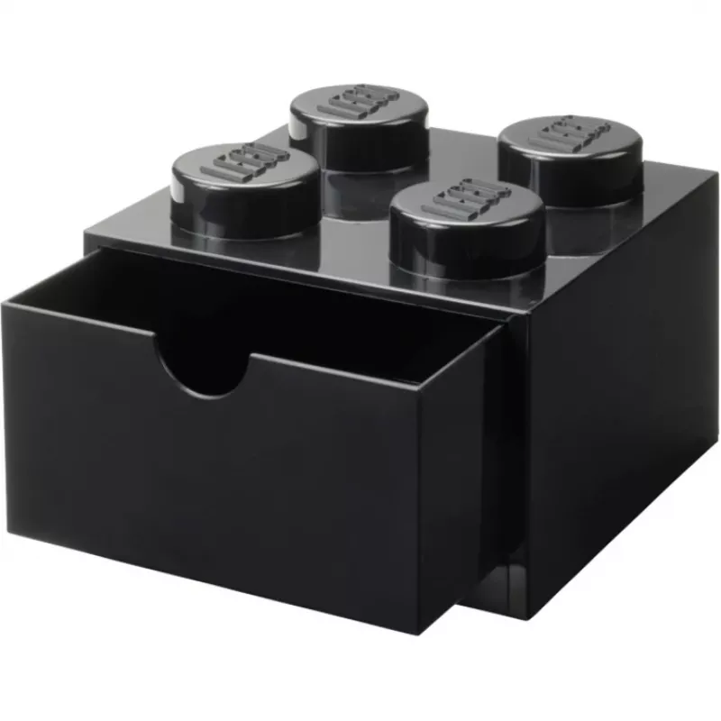 LEGO szuflada biurkowa 4, pudełko do przechowywania czarne, wypustki