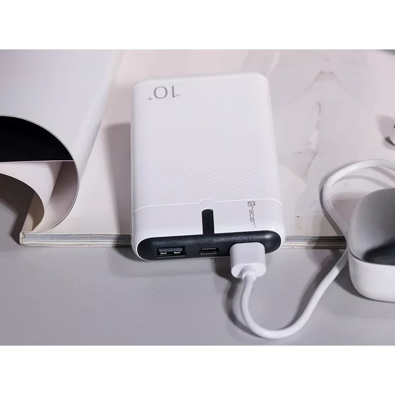 Power bank EnerGo 10000mAh biało-czarny