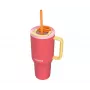 Kubek termiczny z teleskopową słomką Kambukka Rio Tumbler 950ml Pink Papaya