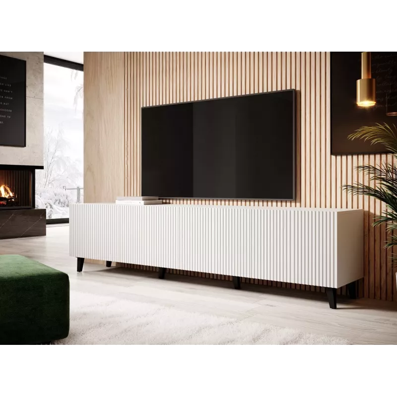 Cama szafka RTV PAFOS 200x42x52 biały matowy
