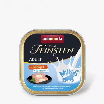 Mokra karma dla kota animonda Vom Feinsten Adult Milkies Poultry Creamy Filling tacka 100 g, białko 9%, tłuszcz 5,1%, wilgotność 81%
