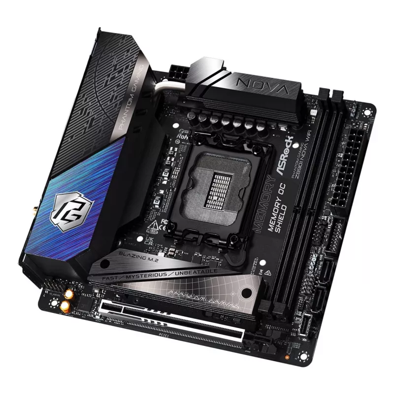 Płyta główna ASRock Phantom Gaming Z890I Nova WiFi — Intel Z890, LGA 1851, mini ITX, DDR5, 2x M.2, Wi‑Fi 6E/7, 5Gb LAN, Thunderbolt