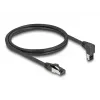 Kabel sieciowy DeLOCK RJ45 Kat.8.1 90° do góry kątowy / prosty 1m Czarny