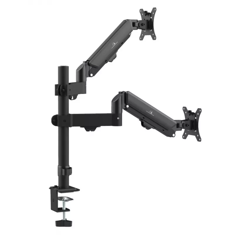 Uchwyt na 2 monitory Maclean, sprężyna gazowa, 17-32 inch, 2-10 kg, czarny, MC-136