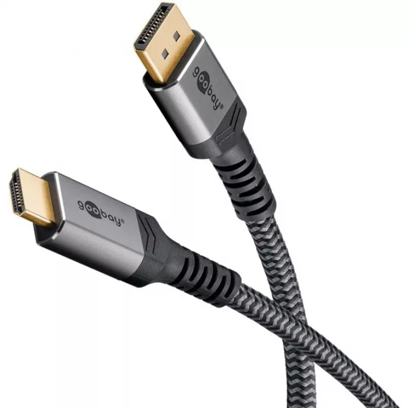 Goobay 65268 Przejściówka kabel wideo 1 m DisplayPort HDMI Szary (65268)