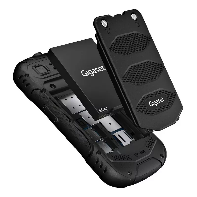 GIGASET GLX 8 ACTIVE czarny 6,1 cm 2,4 cala Wyświetlacz Funkcja Push-to-talk Bateria 2500 mAh IP68 2 MP Aparat Dual-SIM Bluetooth